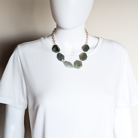 Quartz Stone Statement Gold Chain Necklace - Picture 14 of 14